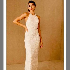 BHLDN x Catherine Deane ivory beaded bridal gown (size 6)